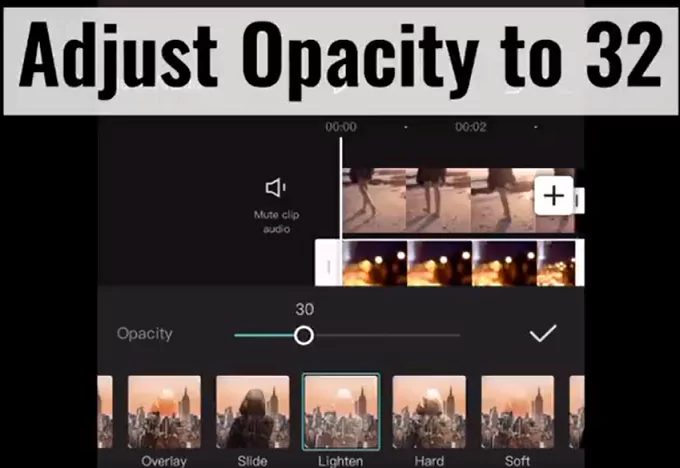 Modify the opacity to bring transparency effect