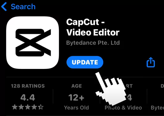 Capcut Update the app