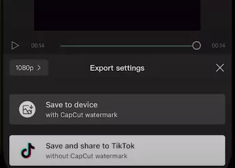 Click on Save and share to tiktok without watermark