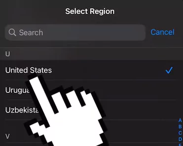 Select the region