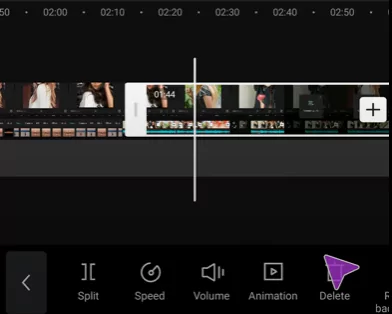 Trimming of a video on timeline