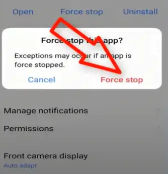 Force Stop the Capcut app