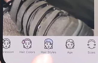 Hair Styles option in FaceApp