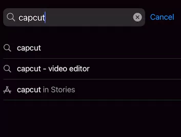 Search Capcut in the search bar