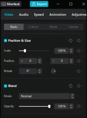 Adjusting the settings