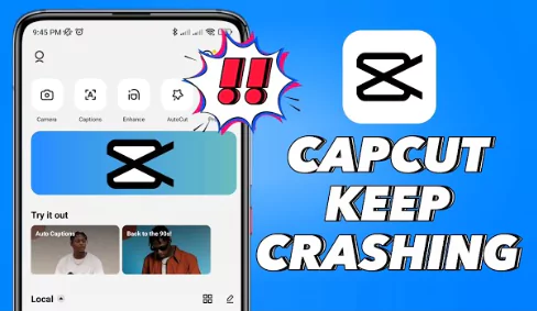 CapCut crashing problem