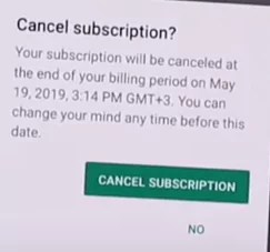 Confirm cancellation