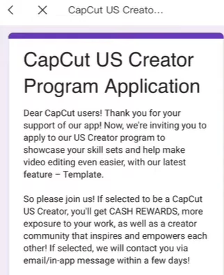 CapCut Creator Application