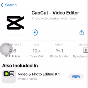 Download Screen of CapCut