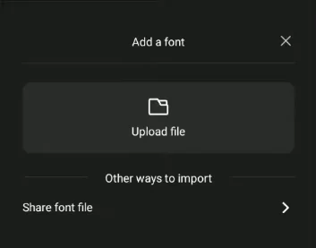 Upload font file