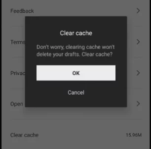 Clearing CapCut cache