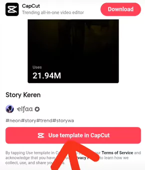 Click to use the template in CapCut