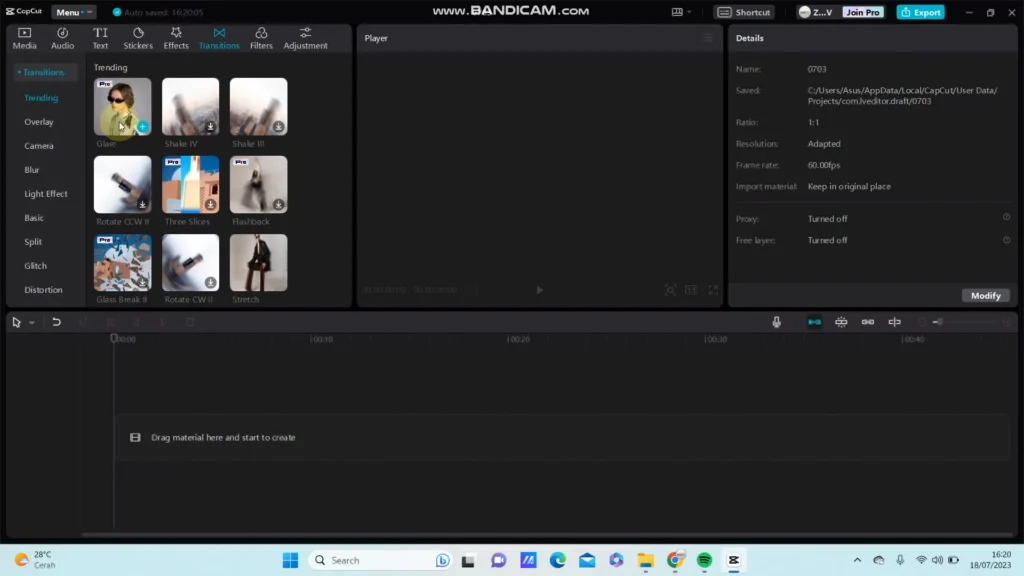 Glare Effect Transitions: Step-by-Step Guide in CapCut 3 Glare effect in CapCut