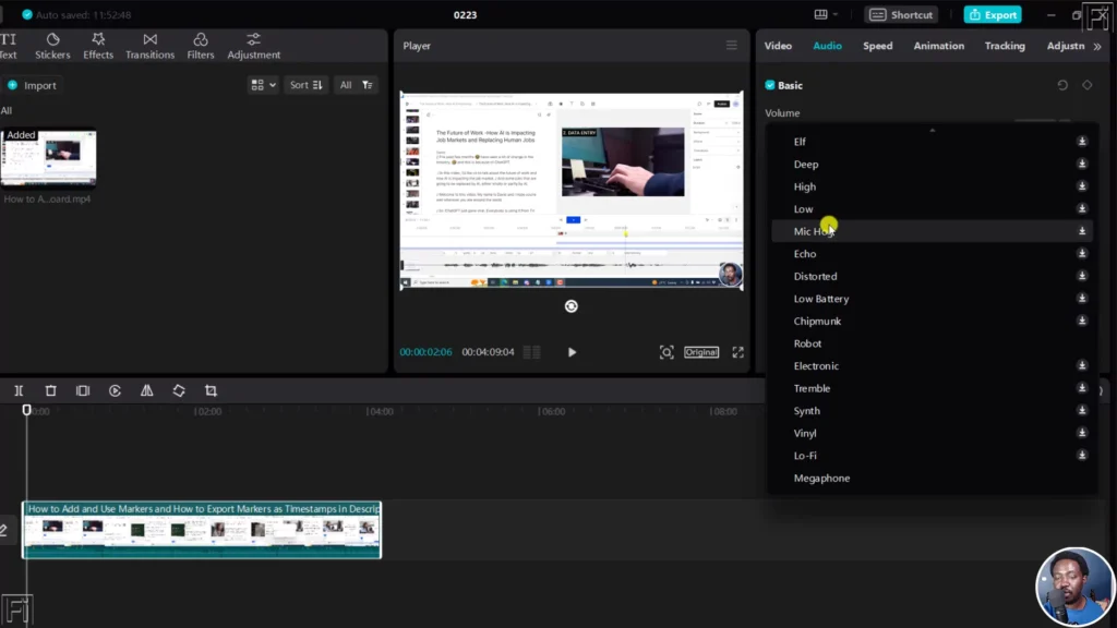 Voice Changer Effects in CapCut - Complete Guide for Creators 5 Various types of voice effects