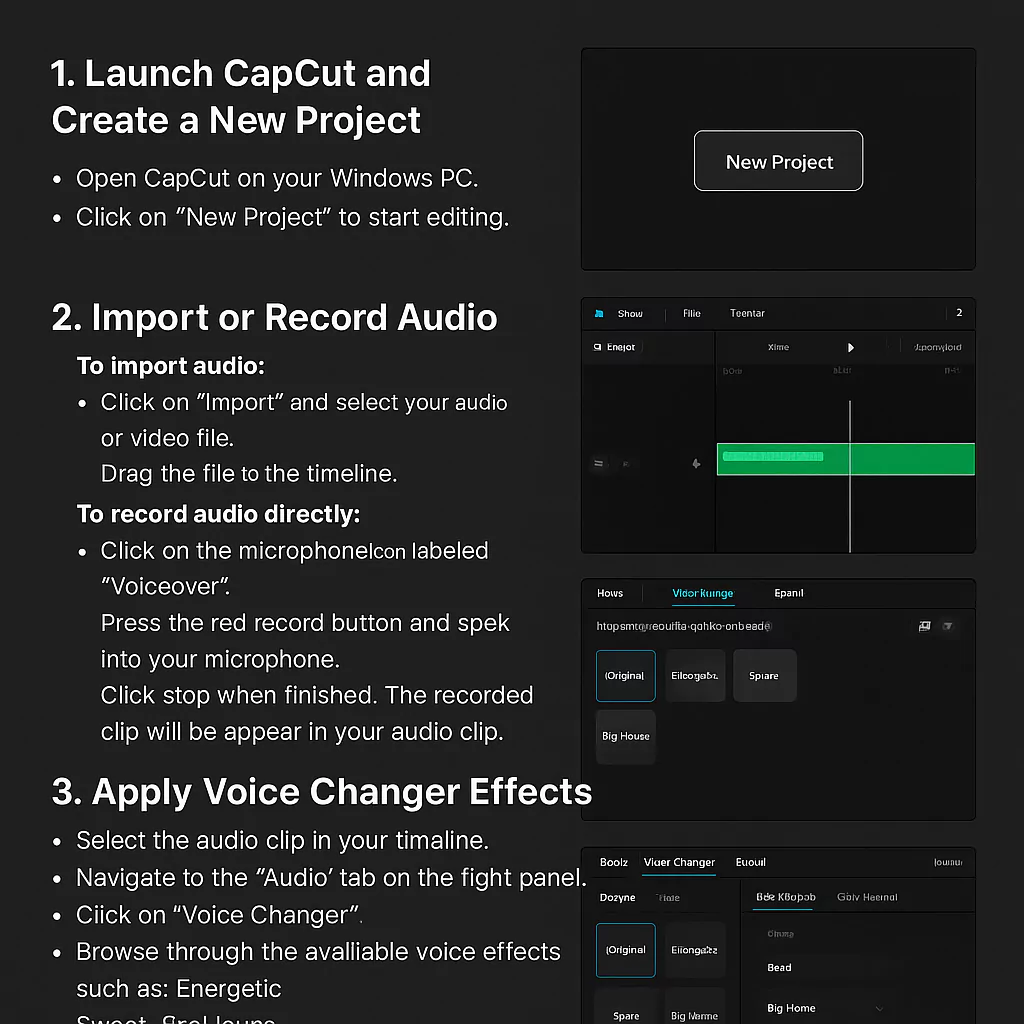 Voice Changer Effects in CapCut - Complete Guide for Creators 4 Step by step guide to voice changer in CapCut