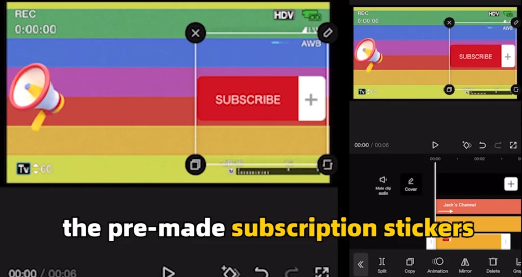 How to Create Eye-Catching YouTube Intro Videos using CapCut 10 add subbscription stickers 683b5d8a76e59