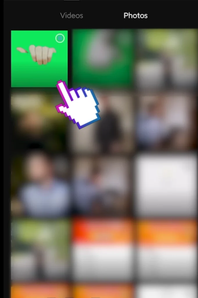 Click overlay to add the green screen