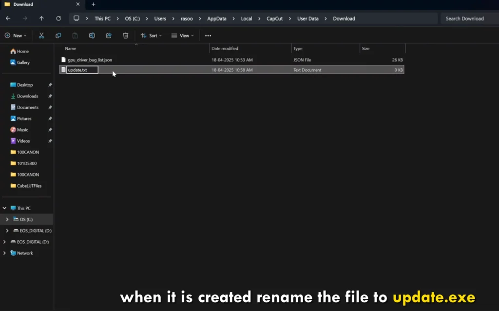 How to prevent CapCut from updating automatically? 7 create an updateexe inside this folder 681fa280df8ed