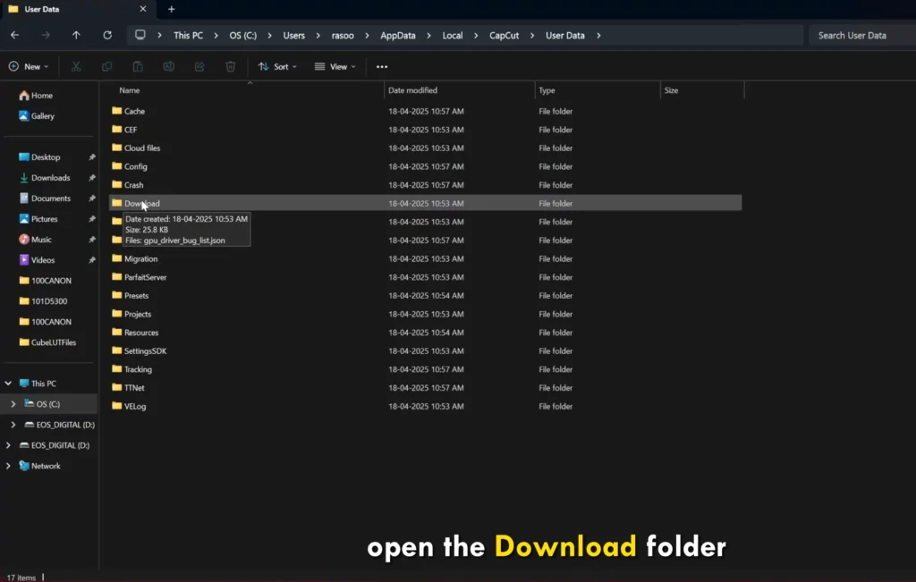 How to prevent CapCut from updating automatically? 9 open downloads folder inside userdata 681fa28c670f5
