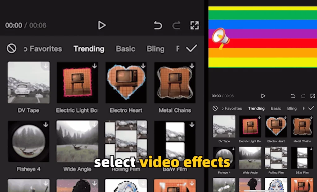 How to Create Eye-Catching YouTube Intro Videos using CapCut 9 select video effects 683b5db092f71