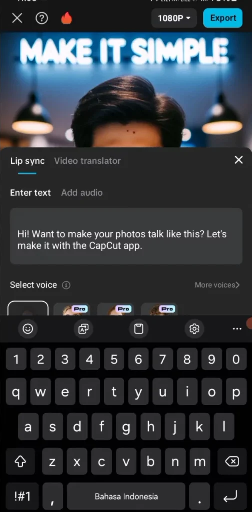 CapCut Lip Sync Not Working? Here's How to Fix It 5 Add audio