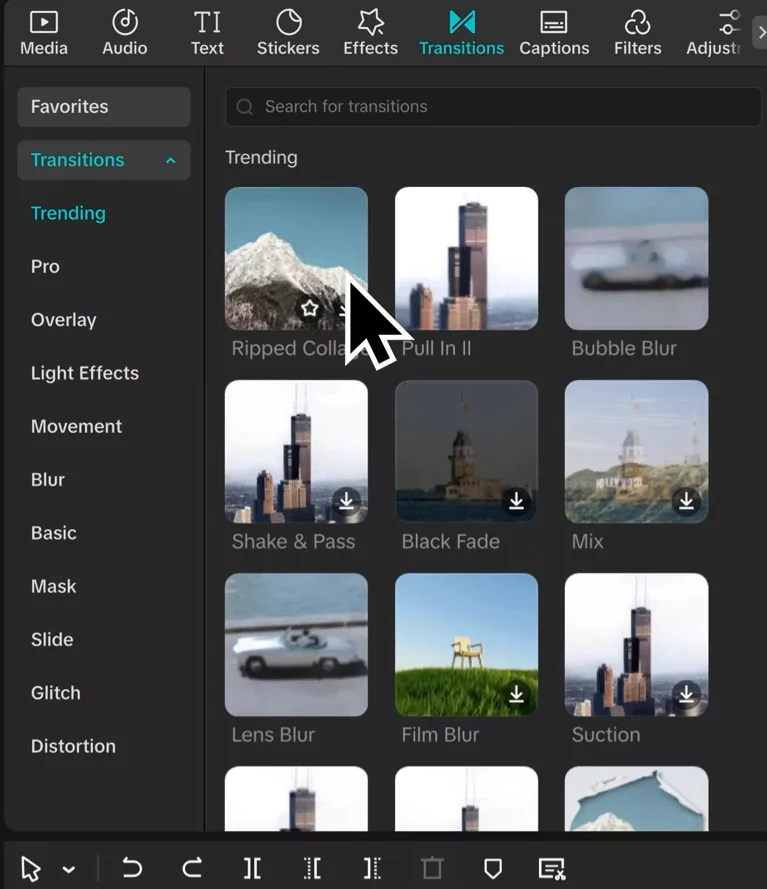 CapCut Masterclass: The Complete Beginner-to-Pro Video Editing Guide (2025) 22 Adding transitions to the clips