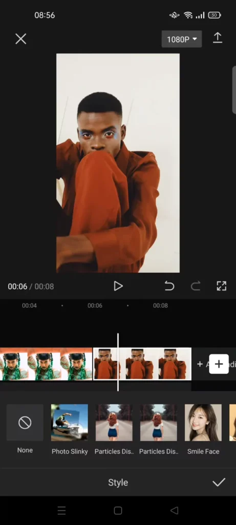 How to Create Stunning Photo Slinky Effects in CapCut 6 Adjust the effect
