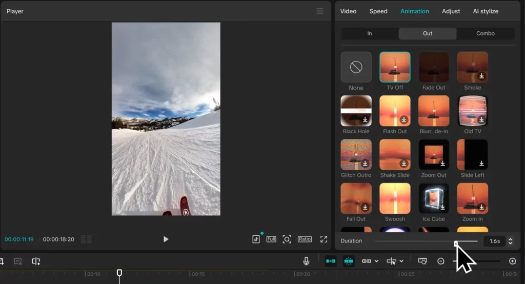 CapCut Masterclass: The Complete Beginner-to-Pro Video Editing Guide (2025) 29 Adjusting the duration of the animation
