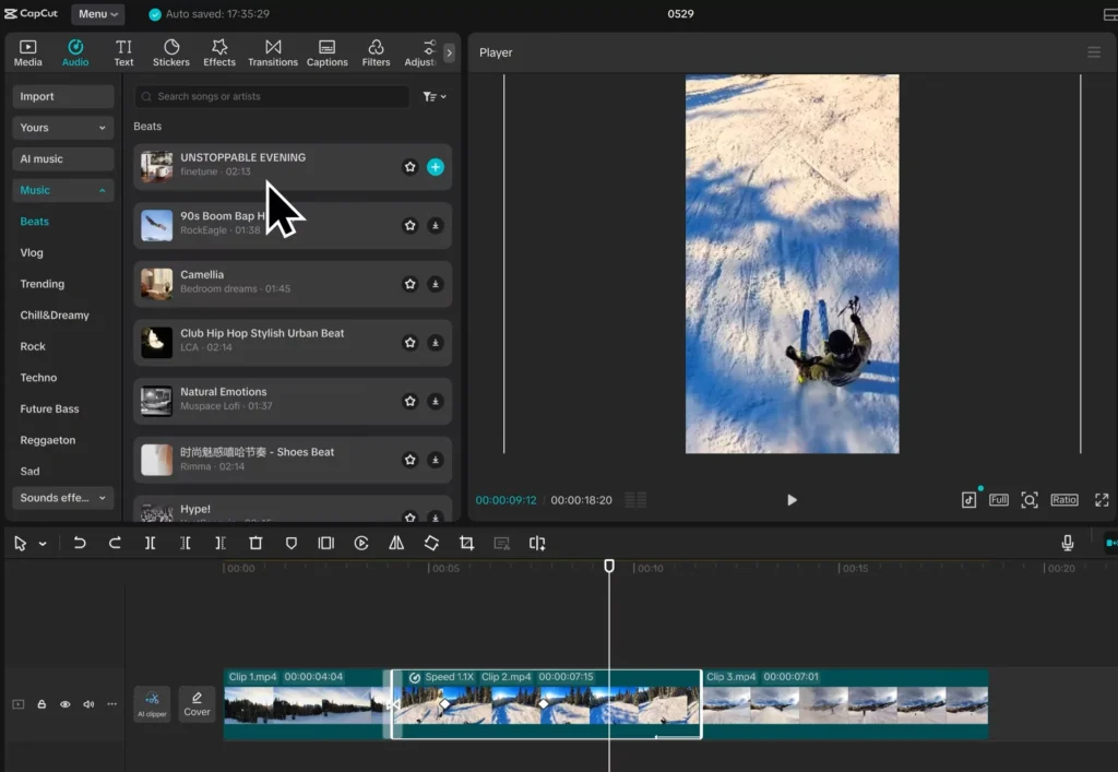 CapCut Masterclass: The Complete Beginner-to-Pro Video Editing Guide (2025) 32 Click on Audio to get access to music