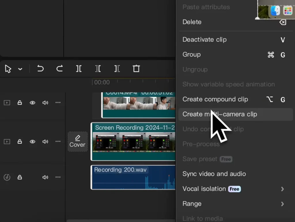 Ultimate Guide to MultiCam Editing with CapCut on Mac and PC 7 Click on create multi camera clip