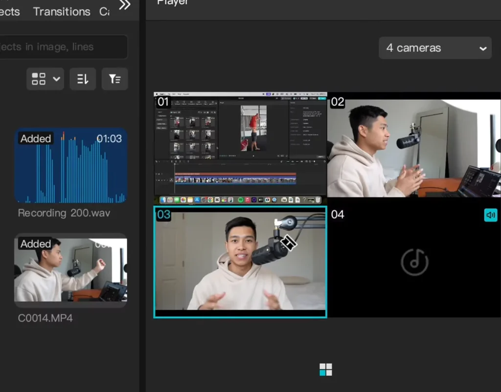 Ultimate Guide to MultiCam Editing with CapCut on Mac and PC 10 Click on the clip to change between angles