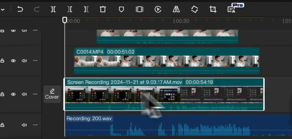 Ultimate Guide to MultiCam Editing with CapCut on Mac and PC 6 Put the clips above the audio in the timeline