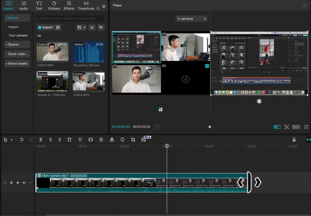 Ultimate Guide to MultiCam Editing with CapCut on Mac and PC 9 Trim the clips to your liking