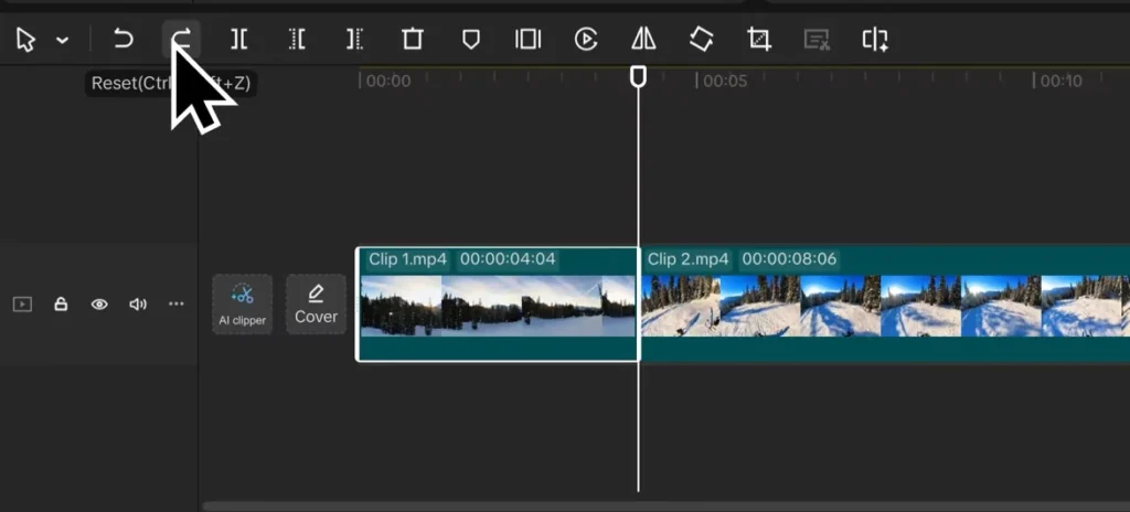 CapCut Masterclass: The Complete Beginner-to-Pro Video Editing Guide (2025) 18 Undo and Redo buttons