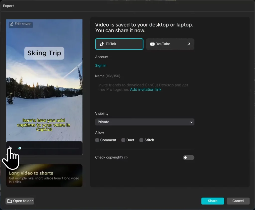 CapCut Masterclass: The Complete Beginner-to-Pro Video Editing Guide (2025) 43 You can share the exported video