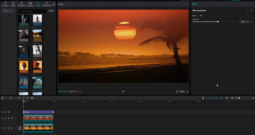 How to use the Masking Tool in CapCut for Creative Video Editing? 12 Adjust intensity of filter