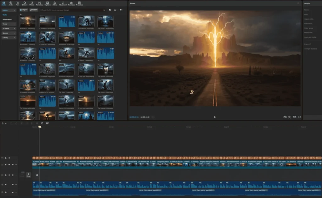How to use CapCut’s Free AI Video Maker for Quick Video Content Creation 11 CapCut AI video creation interface