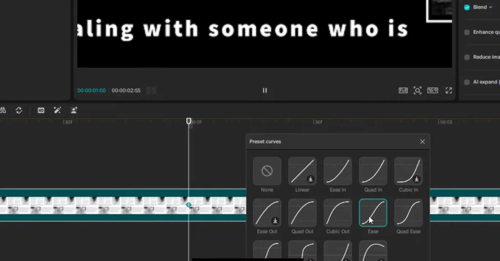 How to Recreate Lemmino’s Cinematic Video Style in CapCut: Complete Step-by-Step Guide 8 Change keyframe setting to ease