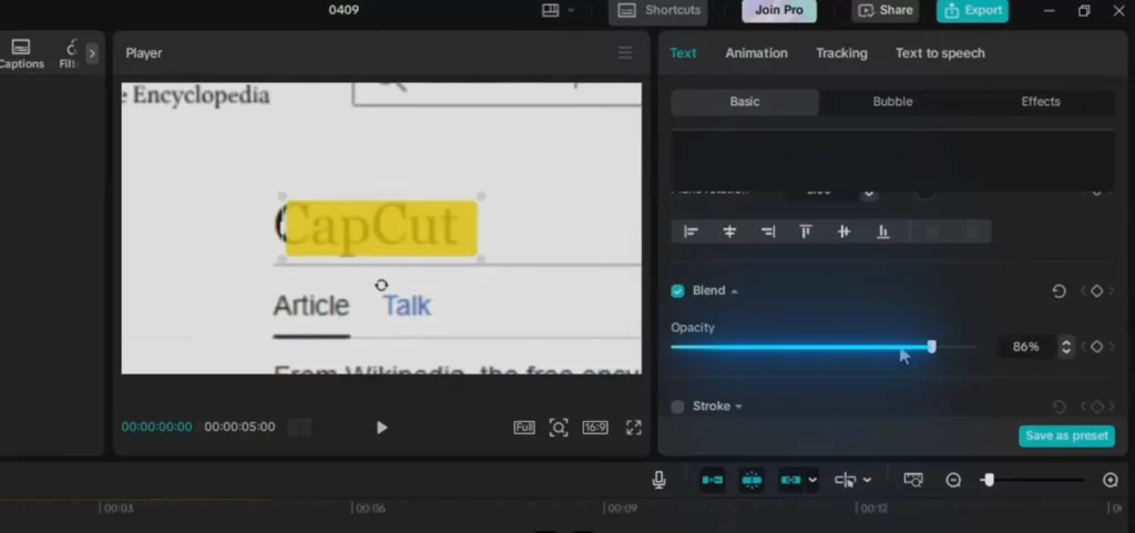 7 CapCut Effects to use in your Videos for Getting PRO Level Edits 19 Choose a color and adjust opacity