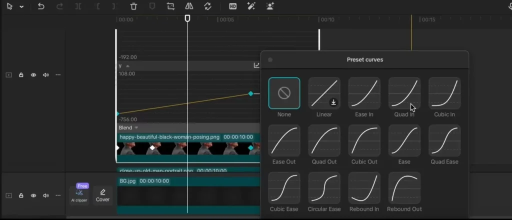 YouTube Storytelling with CapCut: Cinematic Editing Tips for Creators 16 Choose the quad in preset