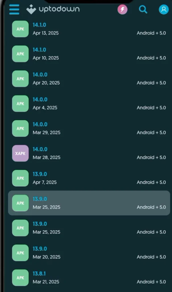 Choose version 13.9.0 and download