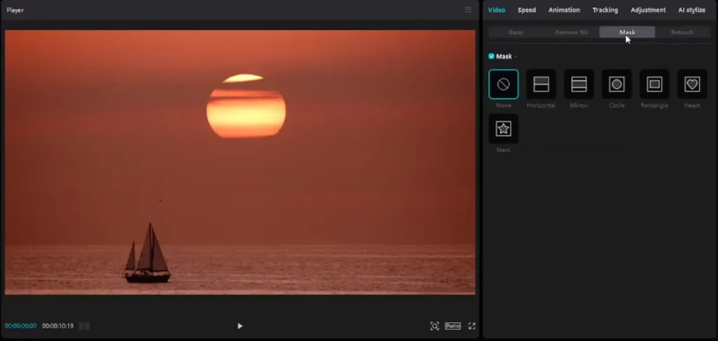 How to use the Masking Tool in CapCut for Creative Video Editing? 7 Click on the mask option located on toolbar