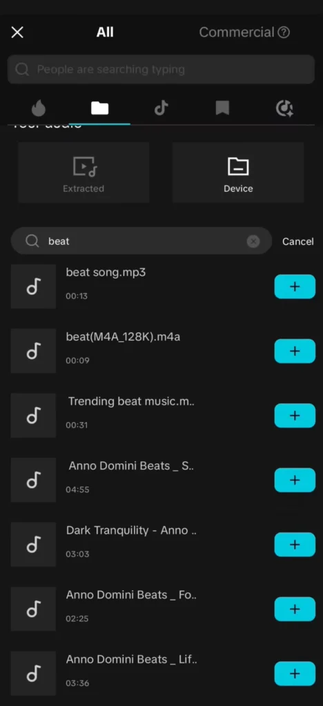 Make Viral Photo Beat Sync videos for WhatsApp status using CapCut 8 Search for beat music