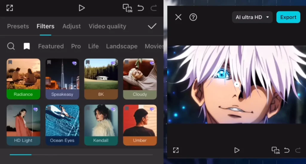 Use filters to sharpen image