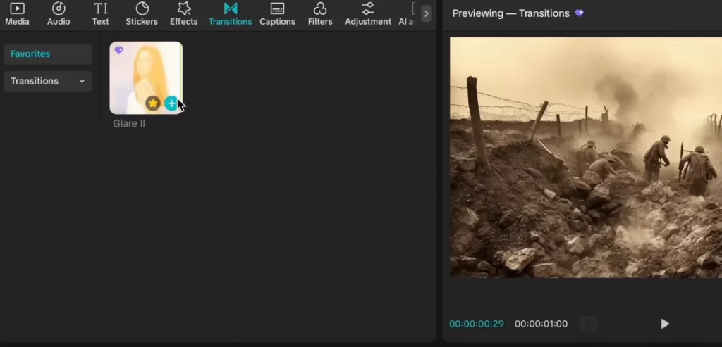 YouTube Storytelling with CapCut: Cinematic Editing Tips for Creators 7 Using light glare effect
