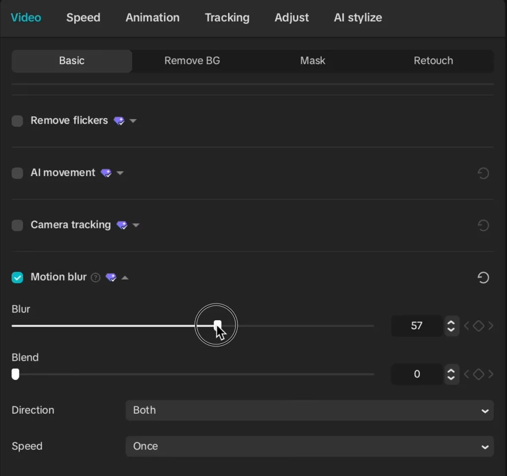 Adding motion blur
