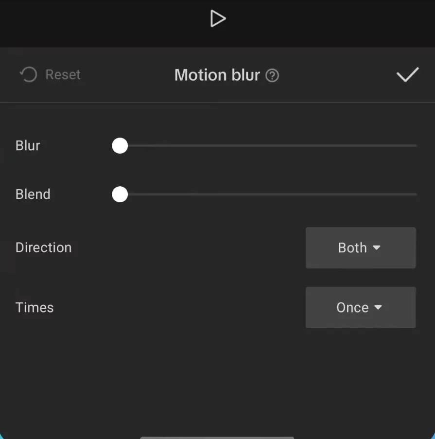 Adjust the motion blur