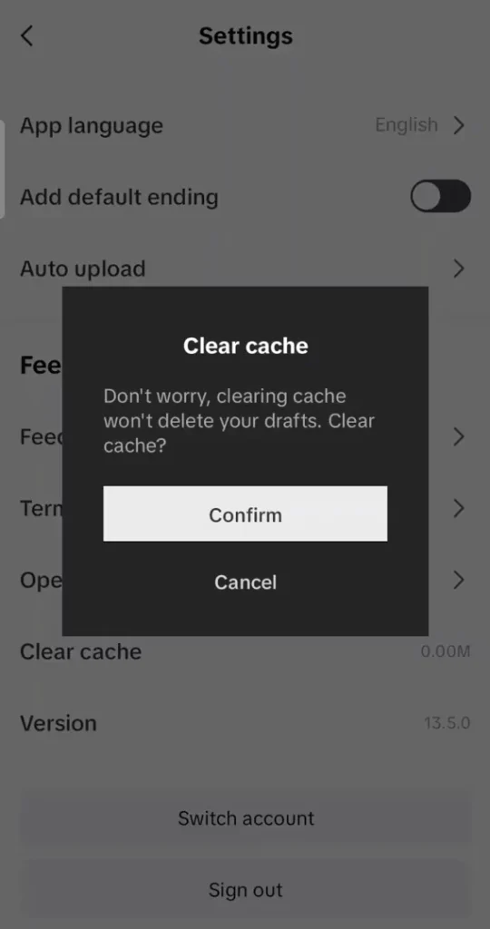 Fix CapCut "File Not Supported" Error – Quick & Easy Solutions 6 Clear cache