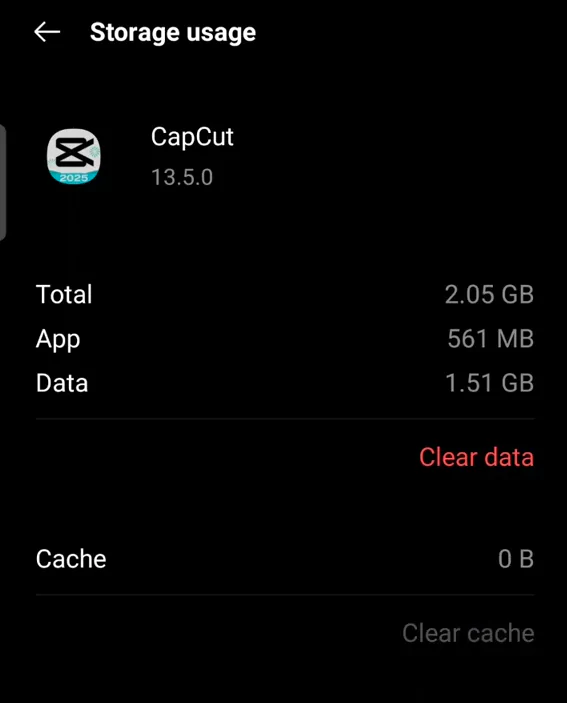Fix CapCut "File Not Supported" Error – Quick & Easy Solutions 8 Clearing the storage