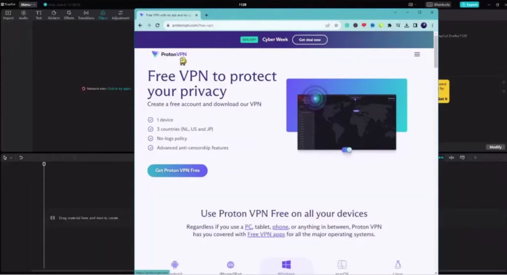 CapCut Network Error: The Complete Troubleshooting Guide 9 Connecting to CapCut via VPN